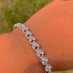 Rhinestone Heart Bracelet